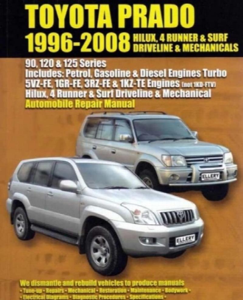 Haynes Manual Toyota Prado Petrol Diesel RV GXL VX 1996-2009 New Workshop Manual 