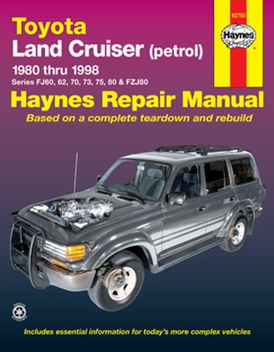 Image for Toyota Land Cruiser Petrol 1980-1998 (92750) Haynes Automotive Repair Manual