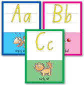 Alphabet Wall Cards - NSW - New South Wales - A to Z Cards - Includes 26 Photocopiable Handwriting Practice Sheets - Upper and Lower case letters Image for Alphabet Wall Cards - NSW - New South Wales - A to Z Cards - Includes 26 Photocopiable Handwriting Practice Sheets - Upper and Lower case letters