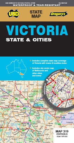 Victoria Map State View Victoria State and Cities Map : State Map 319 Edition 9 (waterproof)
