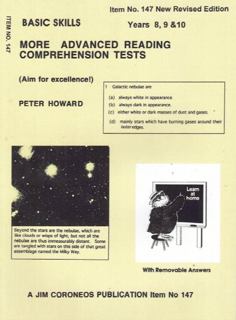 Image for Basic Skills Advanced Reading Comprehension Tests Yr 8, 9 & 10 (Basic Skills No. 147)