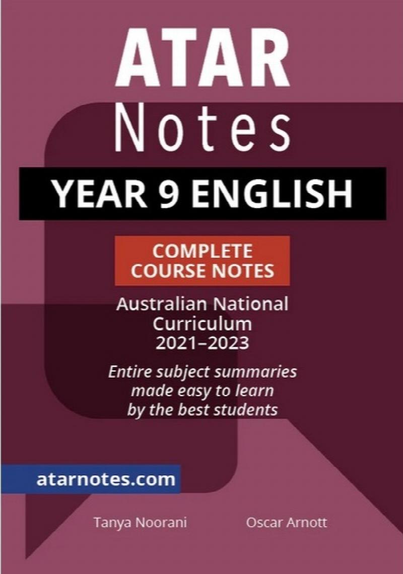 study buddy qce Image for ATAR Notes : Year 9 English Complete Course Notes Australian National Curriculum 2021-2023