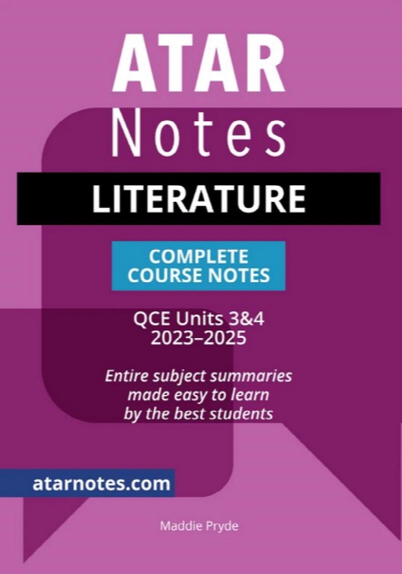 study buddy qce Image for ATAR Notes : Literature Complete Course Notes QCE Units 3&4 2023-2025
